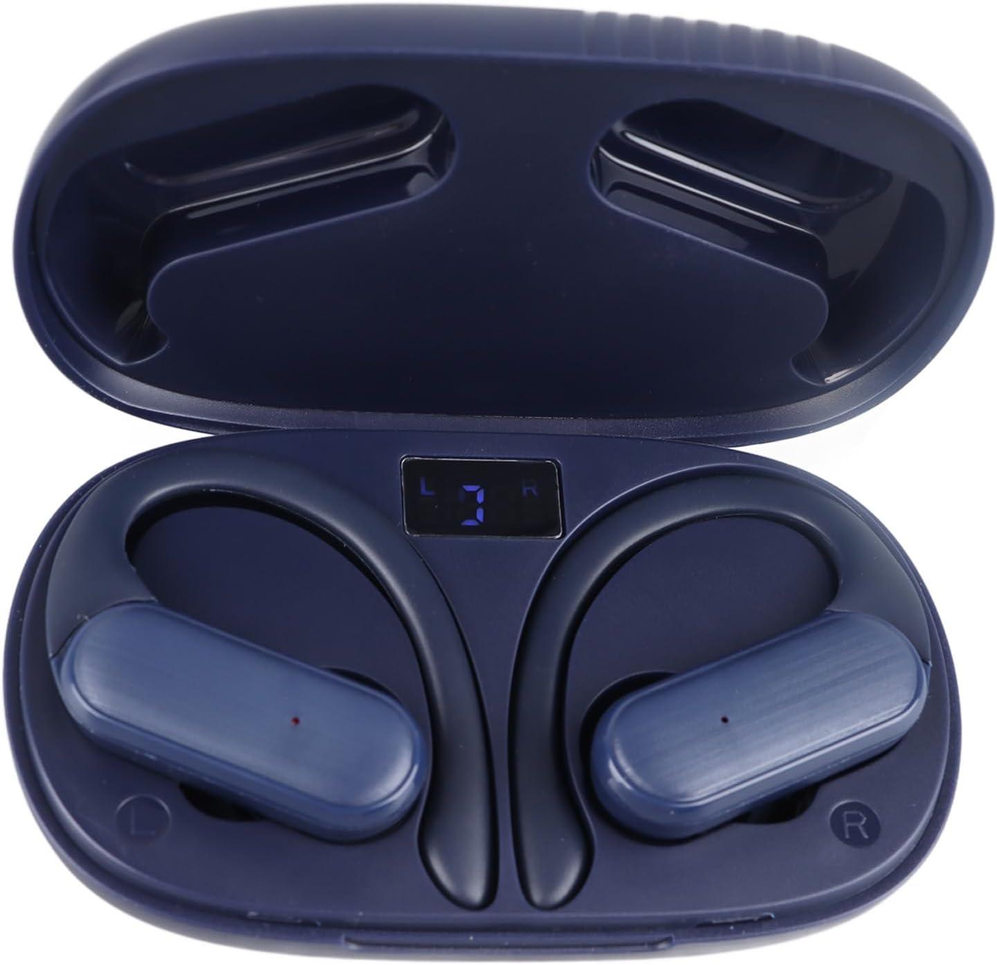NIBEMINENT Bluetooth Earphones Stereo Waterproof Earhook Design Wireless Earbuds with Charging Case for Sports Running