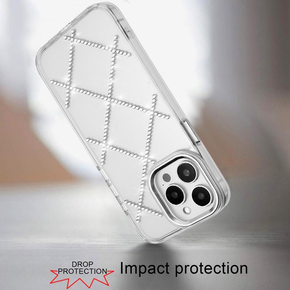 iPhone 14 Pro Max 6.7" Gem Glitter Diamond Transparent Hybrid Case – Colorful Sparkle TPU Hard Back Cover, photo 6 of 6