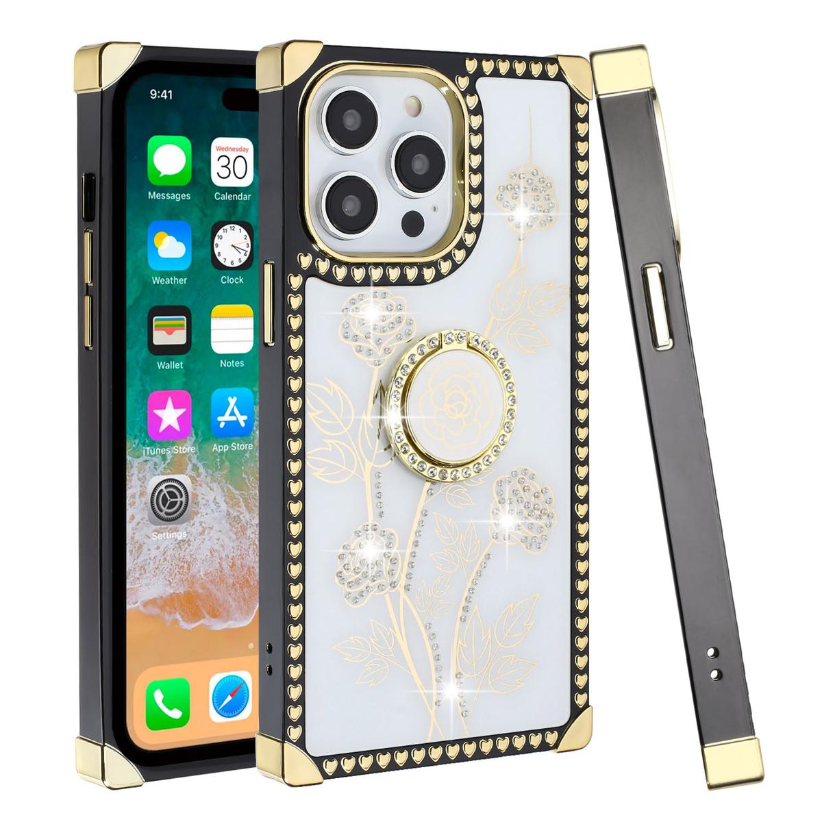 Apple iPhone 14 PRO 6.1" Passion Glitter Diamond Case with Ring Stand | Sparkling Hybrid Cover with Kickstand, photo 2 of 13