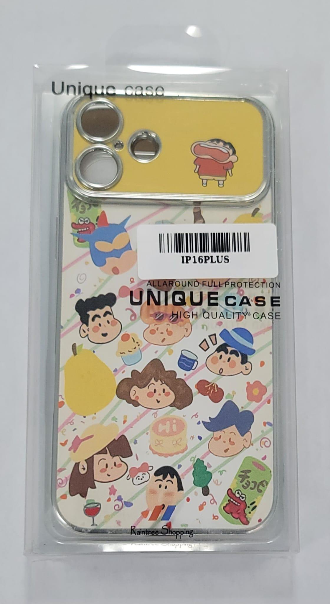 Colorful Cartoon Shinchan Theme Case for iPhone 16 Plus – Fun & Playful Design
