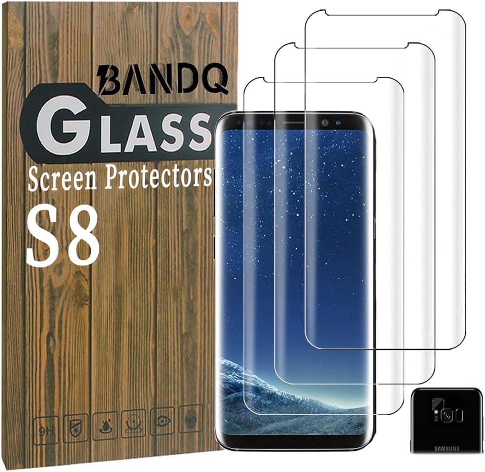 Pack of 3 Samsung Galaxy S8 Tempered Glass Screen Protectors – Case Friendly, HD Clear & Bubble-Free Application