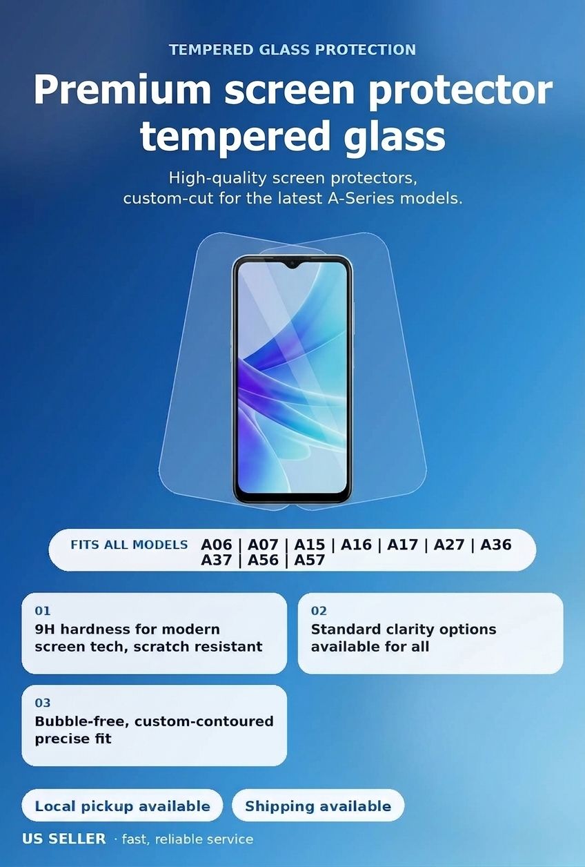 Premium screen protector tempered glass for Samsung Galaxy A Series Models