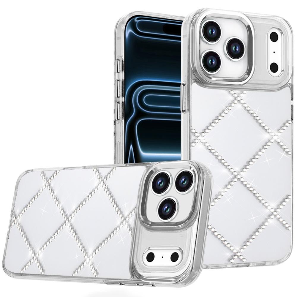 Apple iPhone 18 Pro Max Gem Glitter Diamond Transparent Hard Colorful TPU Hybrid Case - Available in Multiple Colors, photo 4 of 5