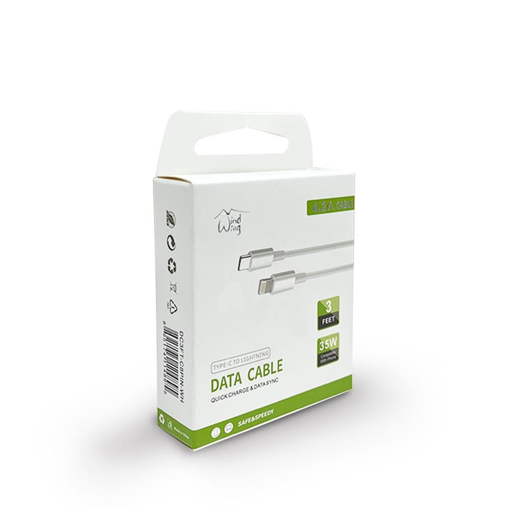 fast charger cable for type C to lightning, white 3FT in white work for iPhone 15 Series