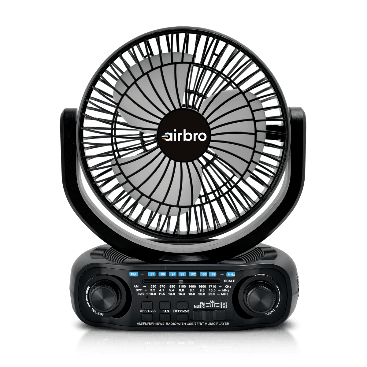 Airbro RXF-50 Solar Portable Fan & Bluetooth Speaker with FM/AM/SW Radio, photo 4 of 4