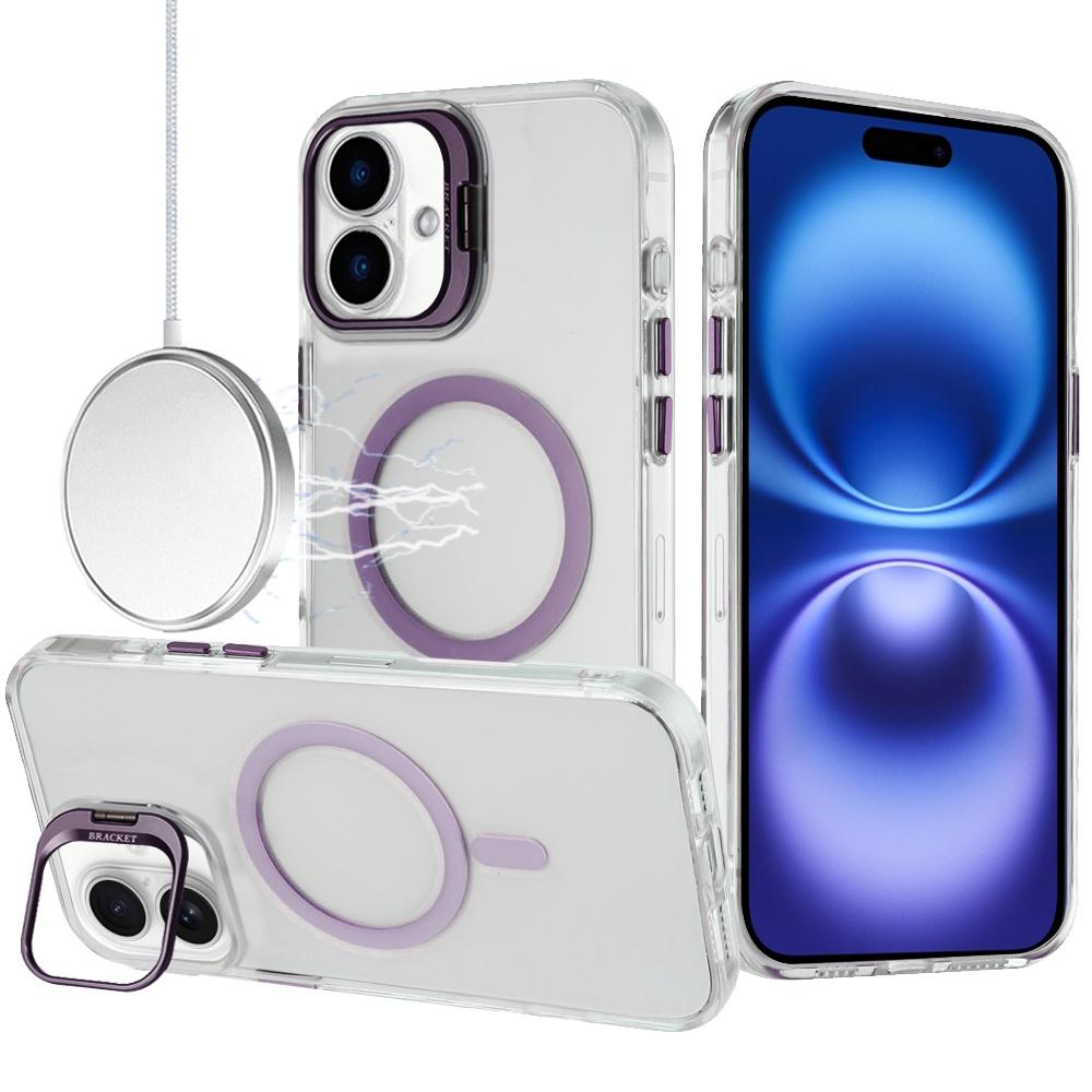 iPhone 17 Clear Hybrid Magnetic Ring Case with Metal Camera Stand –Available in Multiple Colors.