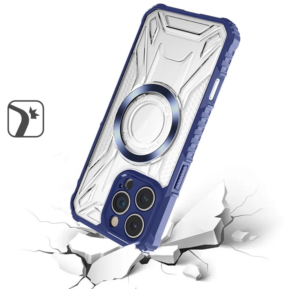 iPhone 16 Pro 6.3" Magnetic Circle Transparent Hybrid Case | CD Pattern Rugged Shockproof Cover with MagSafe Compatibility, photo 4 of 7