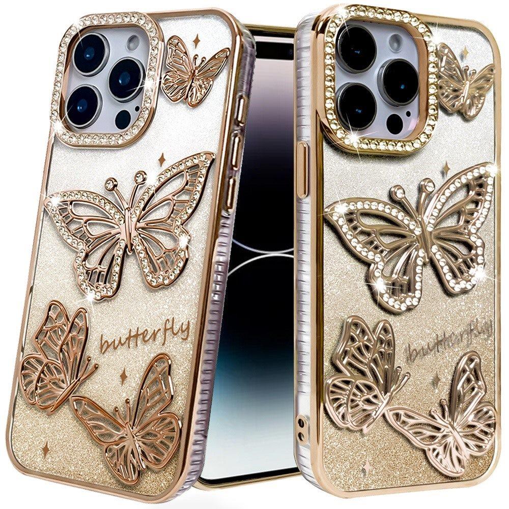 Luxury Glitter Butterfly Rhinestone Case For iPhone 14 PRO MAX | Free Delivery, photo 3 of 4