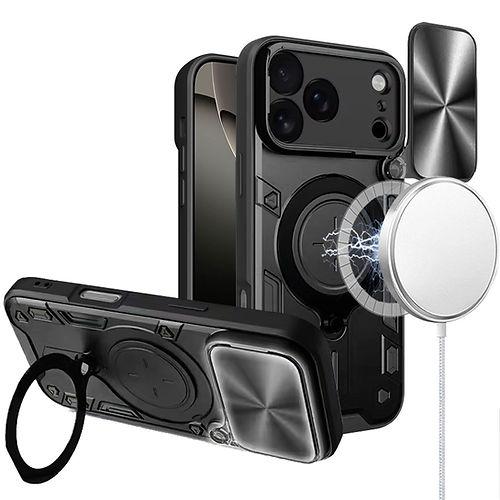 For iPhone 17 Pro Max Luxury Shockproof Hybrid Case with Magnetic Ring Stand & Complete Camera Protection, photo 2 of 3