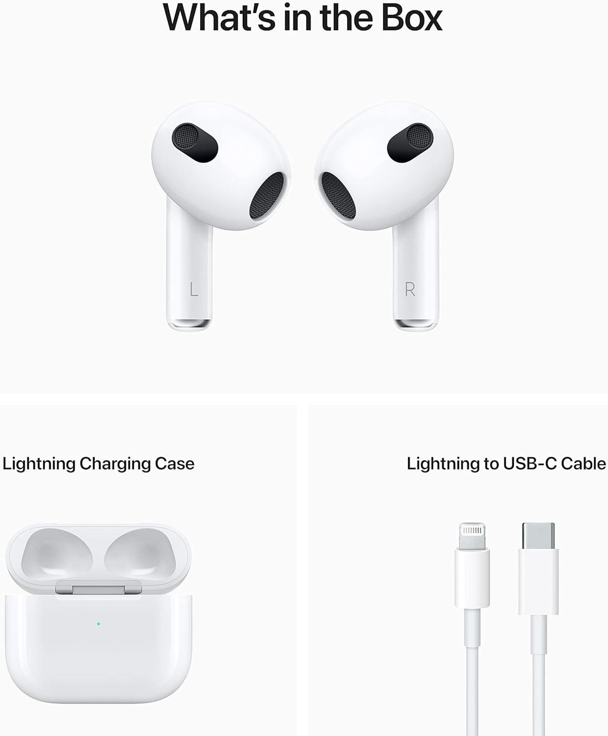 AirPods (3rd Generation) Wireless Ear Buds, Bluetooth Headphones, Personalized Spatial Audio, Sweat and Water Resistant, Lightning Charging Case Included, Up to 30 Hours of Battery Life, photo 6 of 6