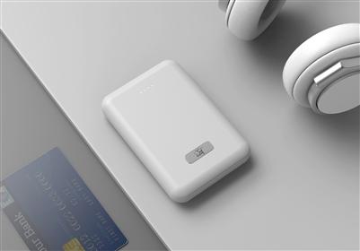 6000mAh Portable Mobile Power Bank with Power Level indicator in White