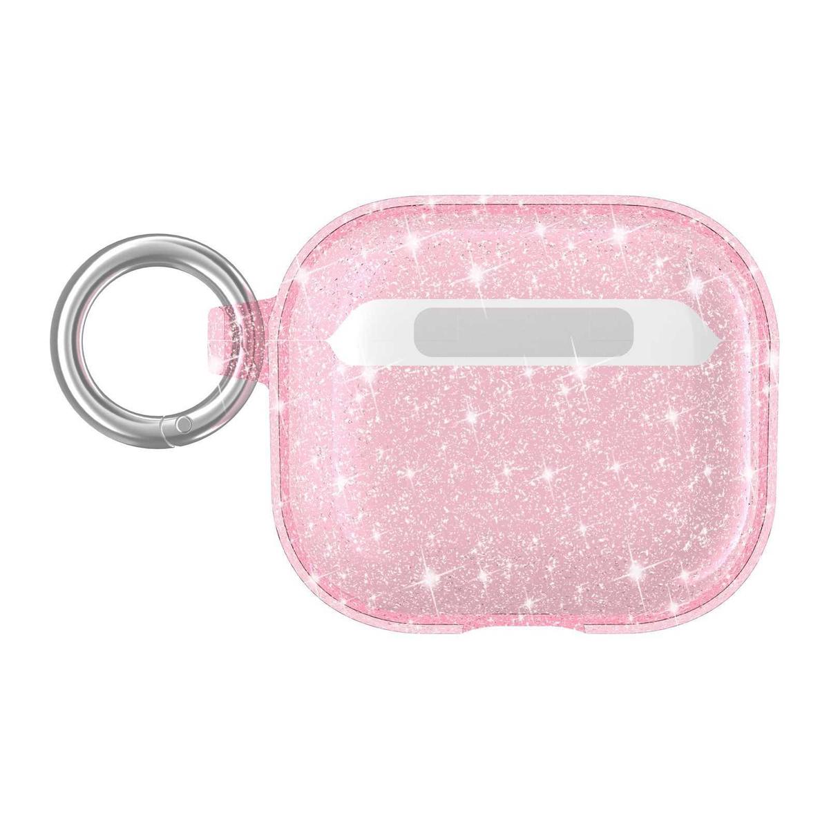 AirPods Pro Glitter Shimmer Transparent Hybrid Case Cover - Pink