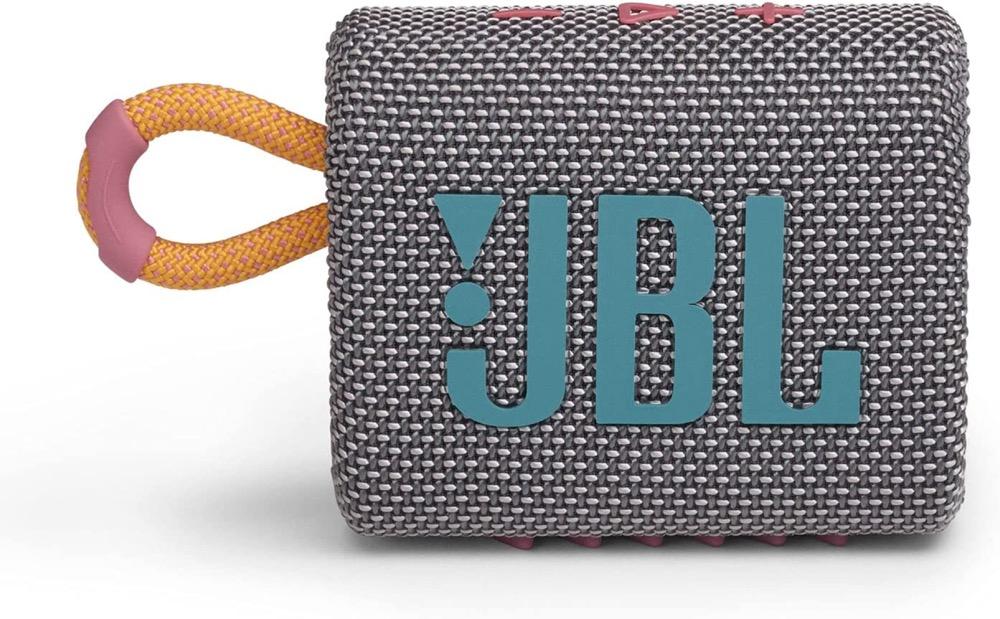 JBL Go 3 Portable Speaker with Bluetooth, Built-in Battery, Waterproof and Dustproof Feature - Grey