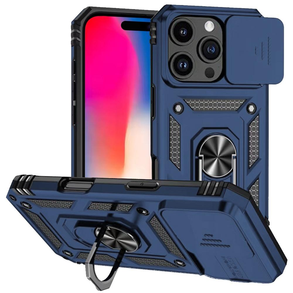 iPhone 16 Pro 6.3" Magnetic Ring Stand Case | Shockproof Protective Cover with Camera Guard & Kickstand, photo 3 of 9
