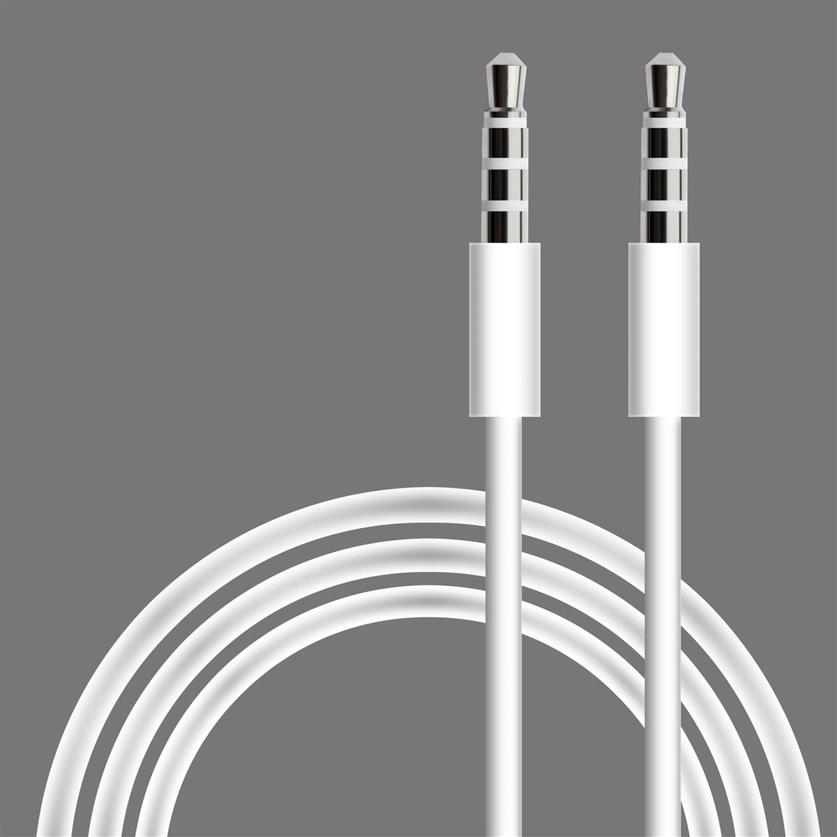 Premium High Quality and Lossless Transmission 3.5mm Aux Smart Audio Cable with Package, in White, photo 2 of 2