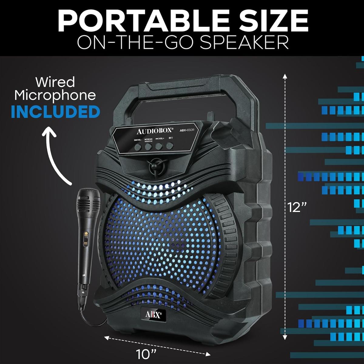 AudioBox Portable Karaoke Bluetooth Speaker, with Wired Microphone - Perfect for Kids Karaoke, Parties, and Outdoor Events, photo 4 of 6