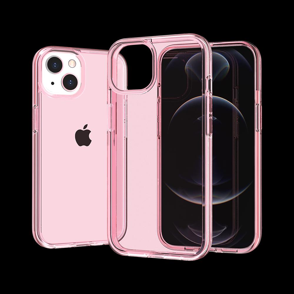 iPhone 15 Sturdy Ultra Thick 3mm Transparent Hybrid Case Cover - Pink