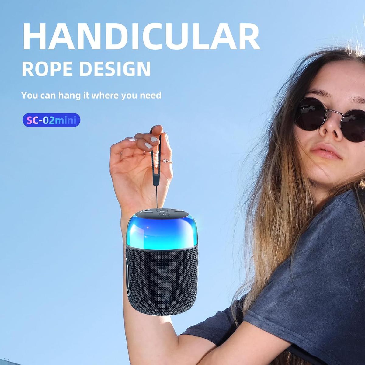 Hopestar Series SC02-mini - Portable Wireless Bluetooth Speaker with RGB Lights 360° Surround Stereo Bluetooth V5.3 Speakers for Party Outdoor and Room, photo 5 of 5
