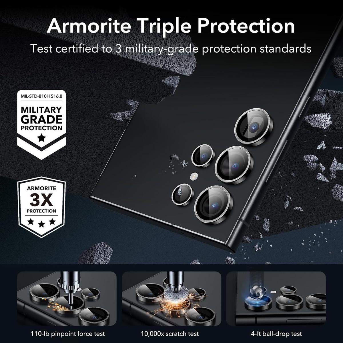 Premium Camera Lens Protector for Samsung Galaxy S24 Ultra – 9H Tempered Glass, Anti-Scratch & HD Transparency, photo 3 of 5