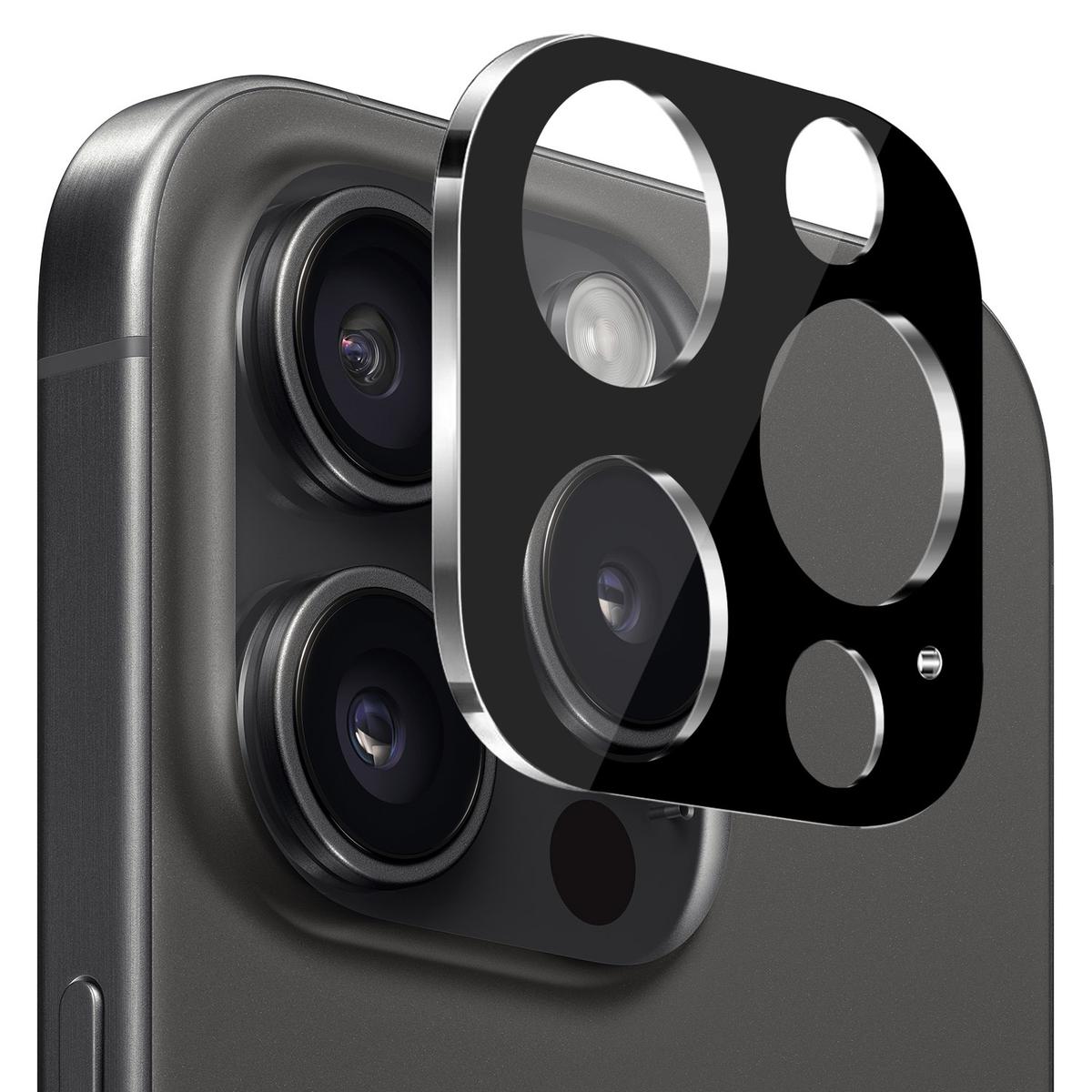 iPhone 15 Pro Camera Lens Colored Edge Tempered(2.5D) - Black