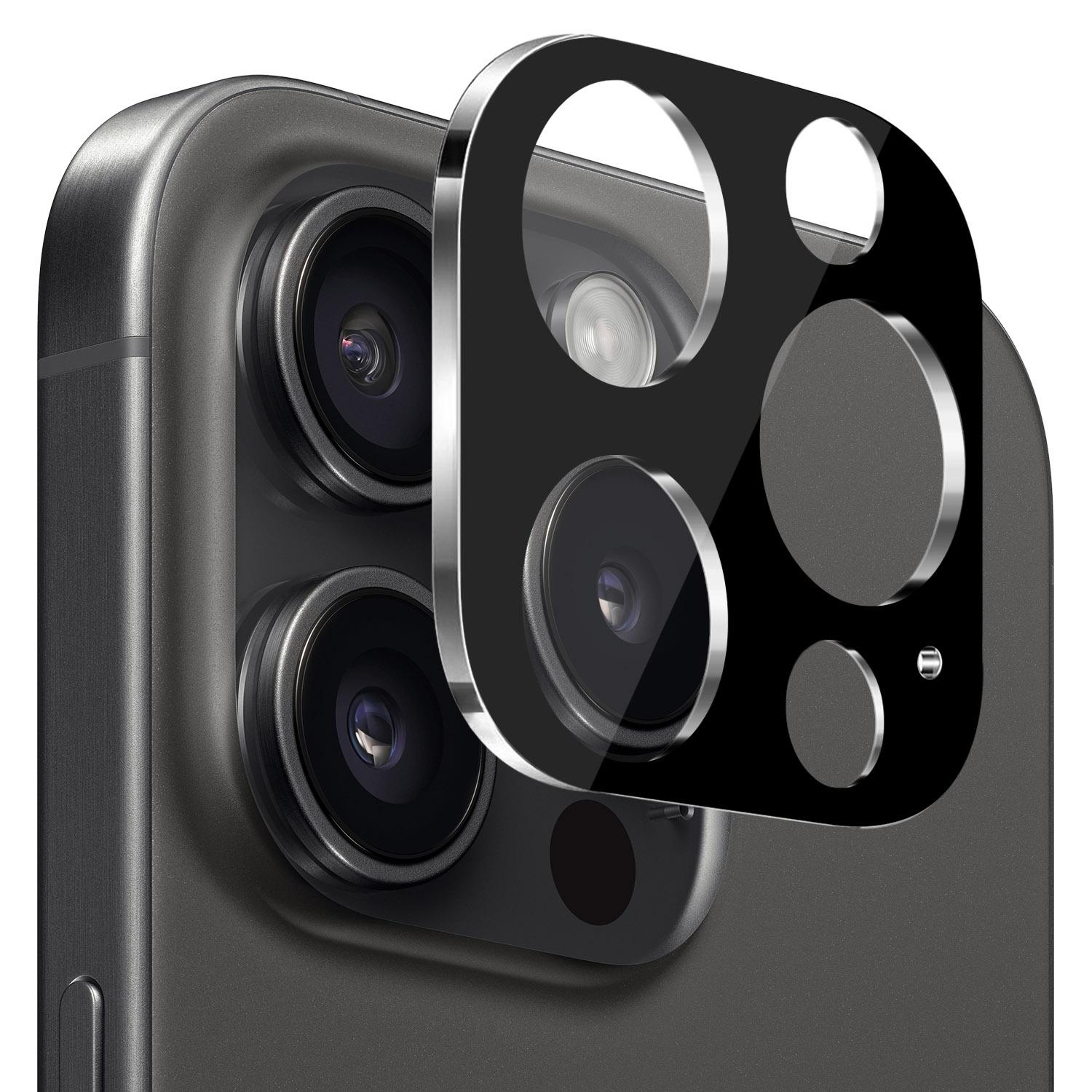 iPhone 15 Pro Camera Lens Colored Edge Tempered(2.5D) - Black