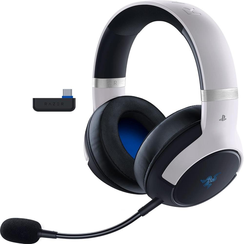 Razer Kaira Pro HyperSpeed Wireless Gaming Headset with Haptics for PlayStation 5 / PS5, PS4, PC, Mobile: Titanium 50mm Drivers - Hybrid Mic - Low Latency Bluetooth - 30 Hr Battery - White & Black, photo 2 of 8