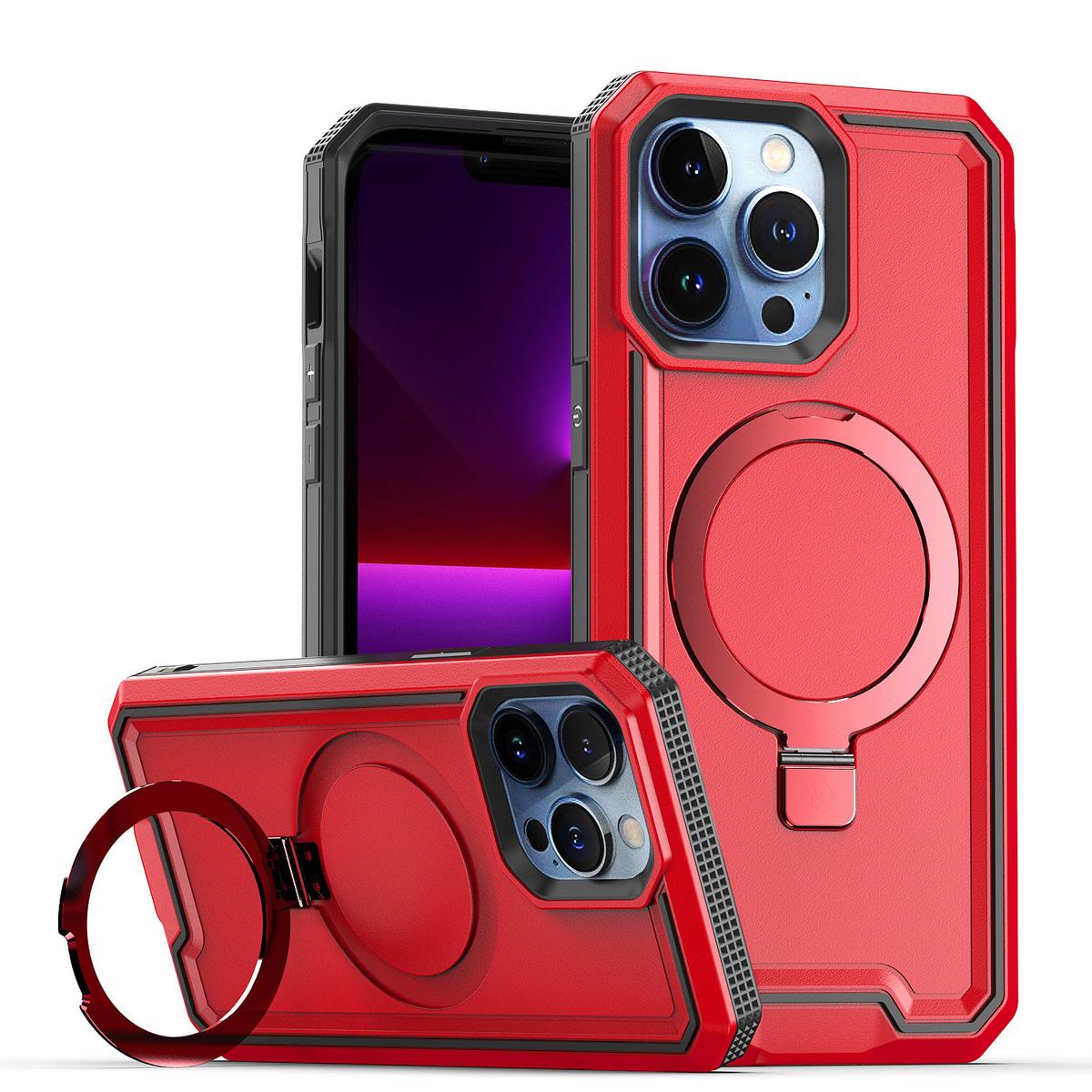 Apple iPhone 14 Pro Max 6.7" Aligned Magnetic Circle Kickstand Tough Shockproof Hybrid Case – Rugged Protection with MagSafe Support, photo 6 of 7