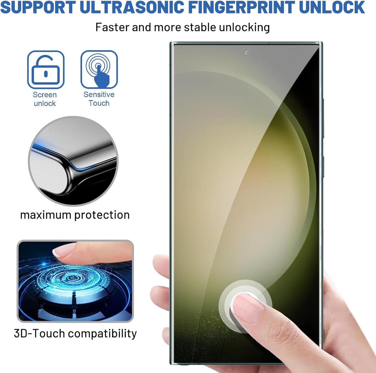 Tempered Glass Screen Protector for Samsung Galaxy S23 Ultra – HD Clear, Anti-Scratch & Shatterproof, photo 3 of 4