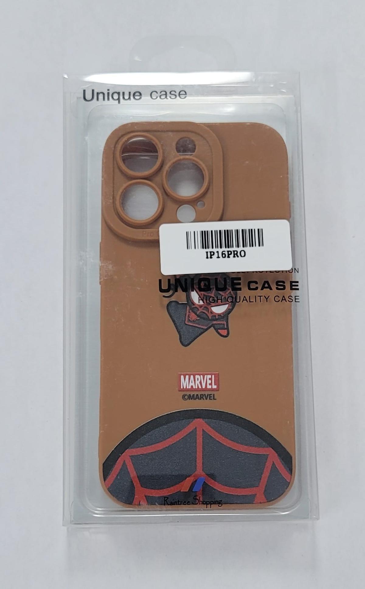 Brown Spider-Man iPhone 16 Pro Case – Minimalist Marvel Edition
