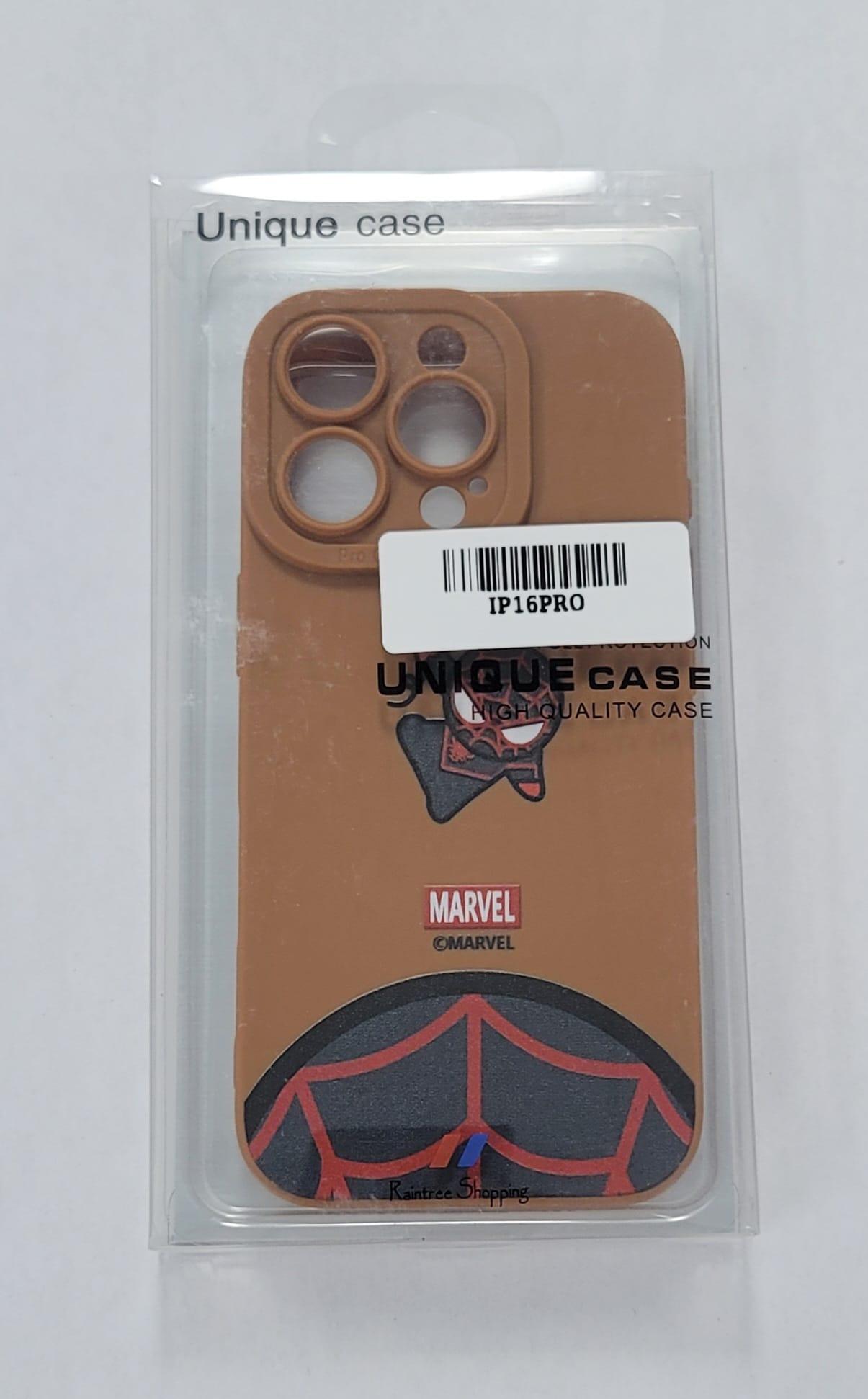 Brown Spider-Man iPhone 16 Pro Case – Minimalist Marvel Edition