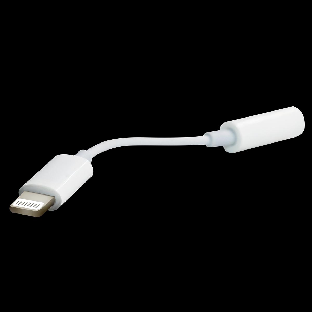 Wired Bluetooth Lightning to Headphone Jack Adapter with Pop-up Window in White, photo 2 of 3