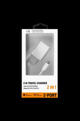 2 In 1 Fast Dual USB Wall Charger and Lightning Cable Cord For iPhone 12 Pro Max/ 12 Pro/ 12/ 12 mini in White, photo 2 of 5
