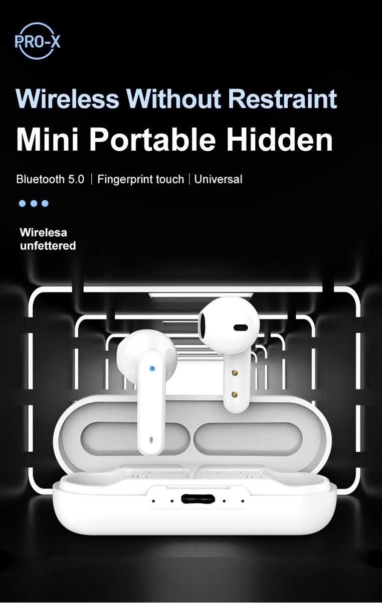 TWS True Wireless Bluetooth Stereo Earbuds with Charging Case-White, photo 2 of 4