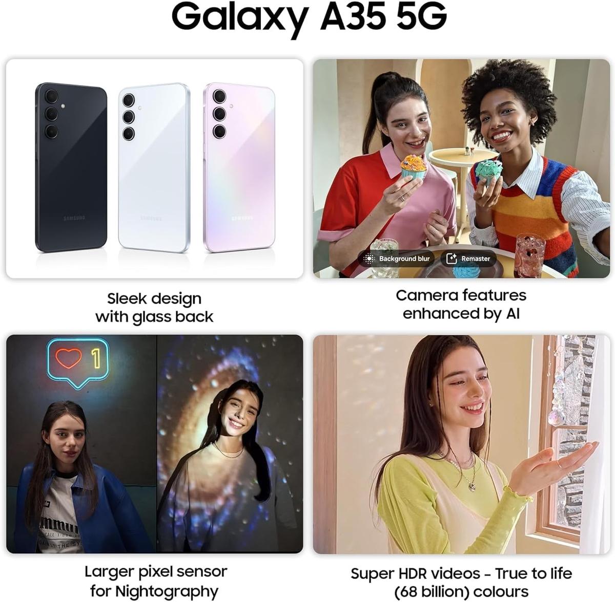Samsung Galaxy A35 5G 128GB – Fully Unlocked – Smooth Performance & Vibrant Display – A+ Grade (Like New) – 5 Months Warranty, photo 5 of 6