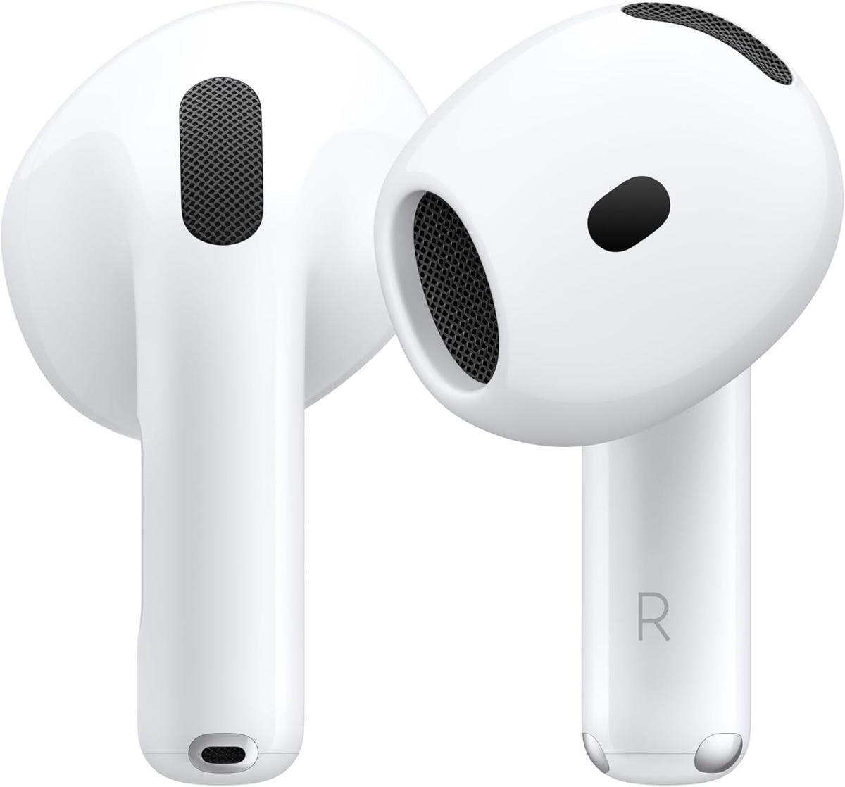 Apple AirPods 4 Wireless Earbuds with Active Noise Cancellation Bluetooth Headphones, Transparency Mode, Personalized Spatial Audio, USB-C Charging Case, Wireless Charging, H2 Chip