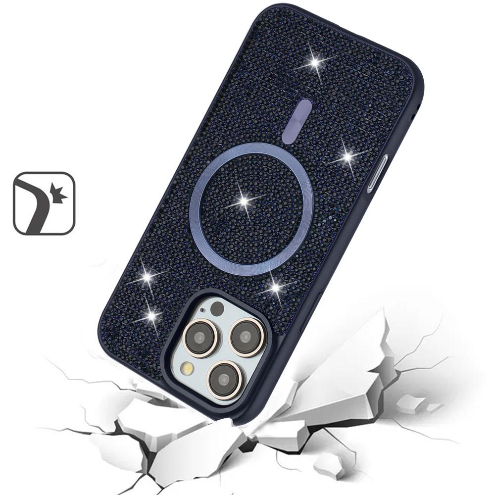 For iPhone 16 Pro Max 6.9 inch Diamond [Magnetic Circle] with CD Pattern Hybrid - Blue, photo 3 of 3