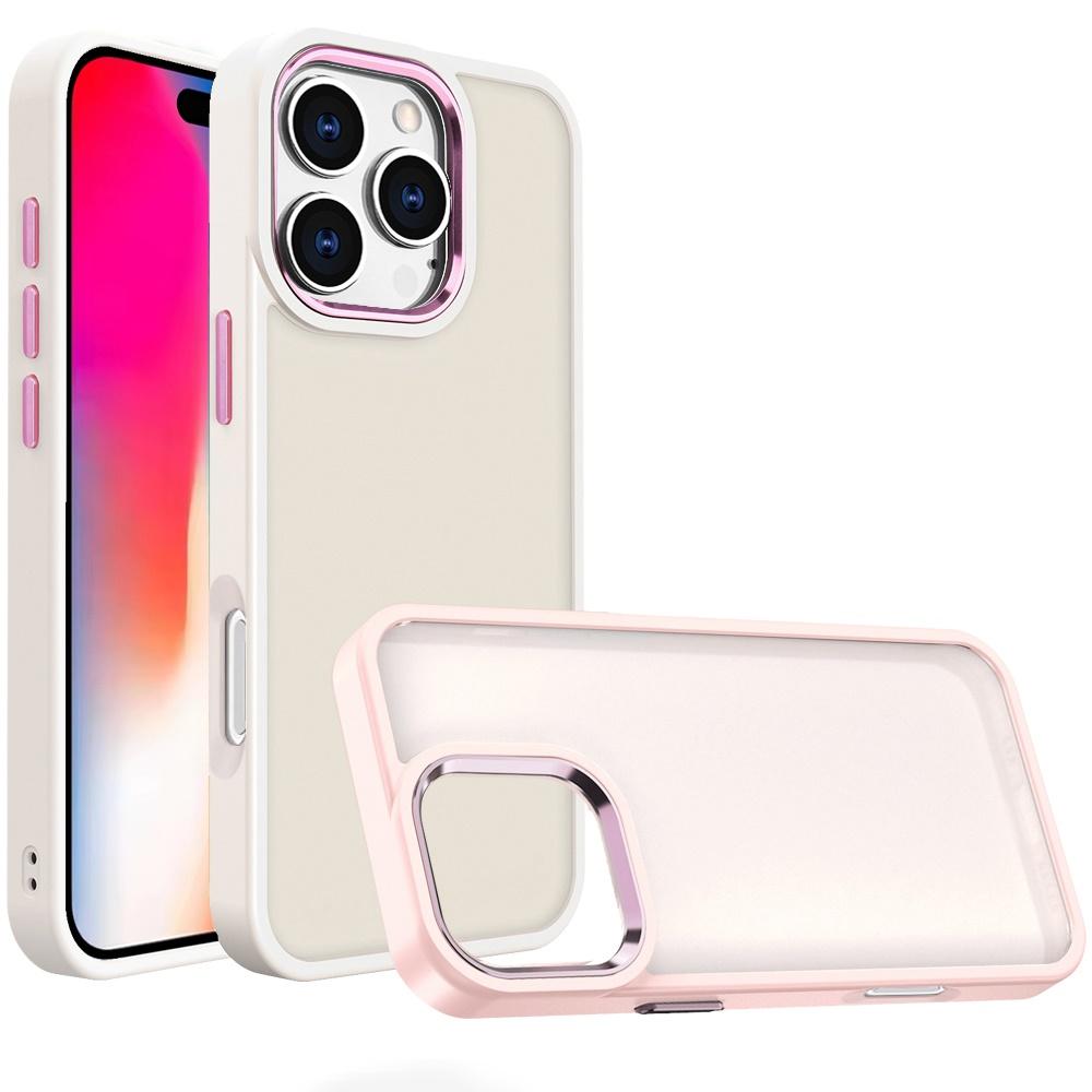 iPhone 16 Pro 6.3" Polished Oil Acrylic Hybrid Case | Thick Clear Back with Metal Buttons & Shockproof Protection