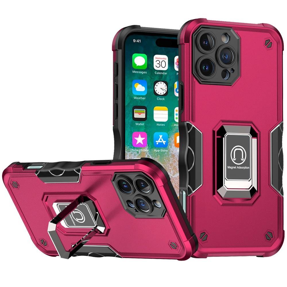 iPhone 16 Pro Max 6.9-Inch OPTIMUM Magnetic Ring Stand Hybrid Case – Shockproof Dual-Layer Cover with 360° Rotating Kickstand & Magnetic Mount Support, photo 3 of 9