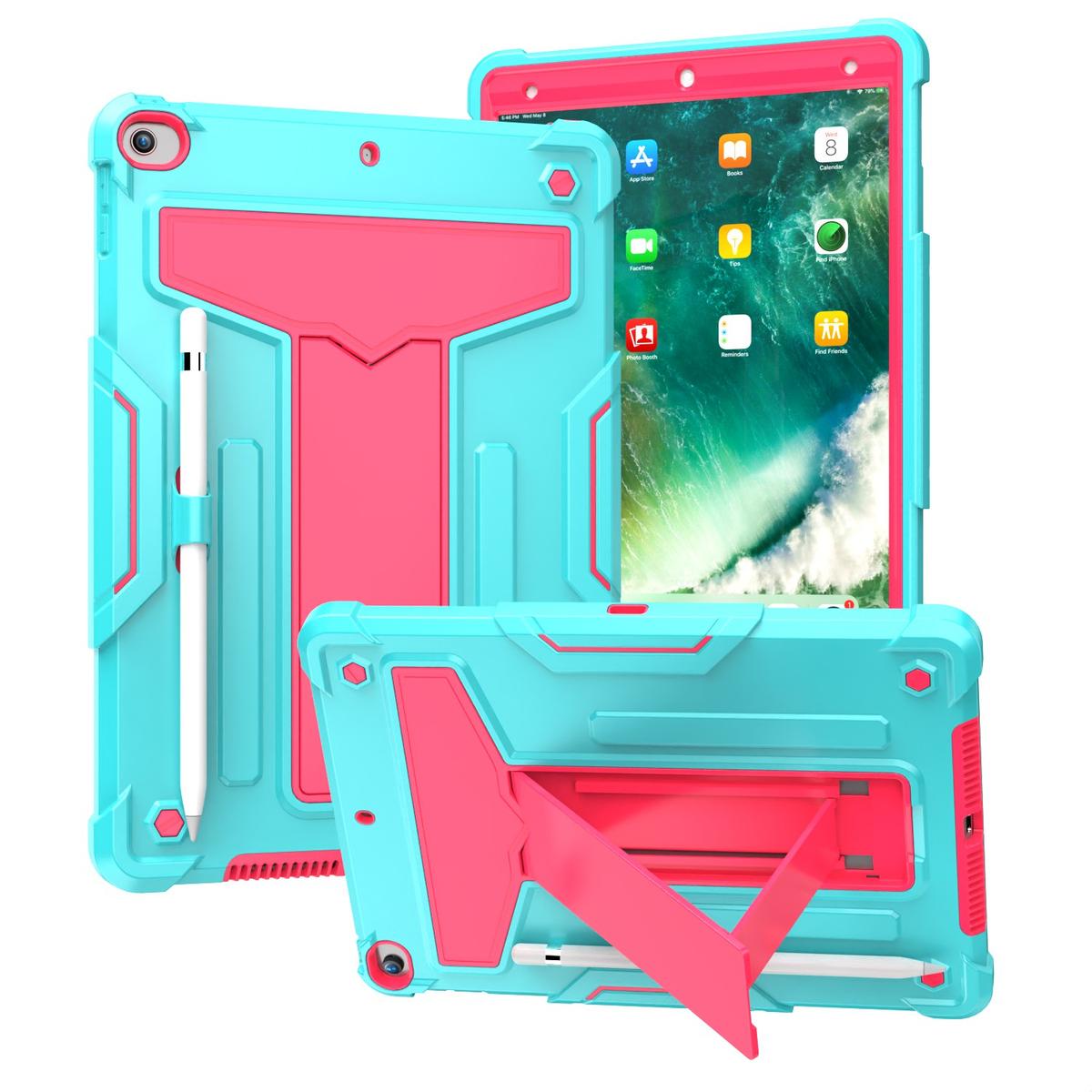 Apple iPad 10th Gen 2022 Tablet Vertical 3in1 Tough Hybrid Kickstand - Teal/Hot Pink