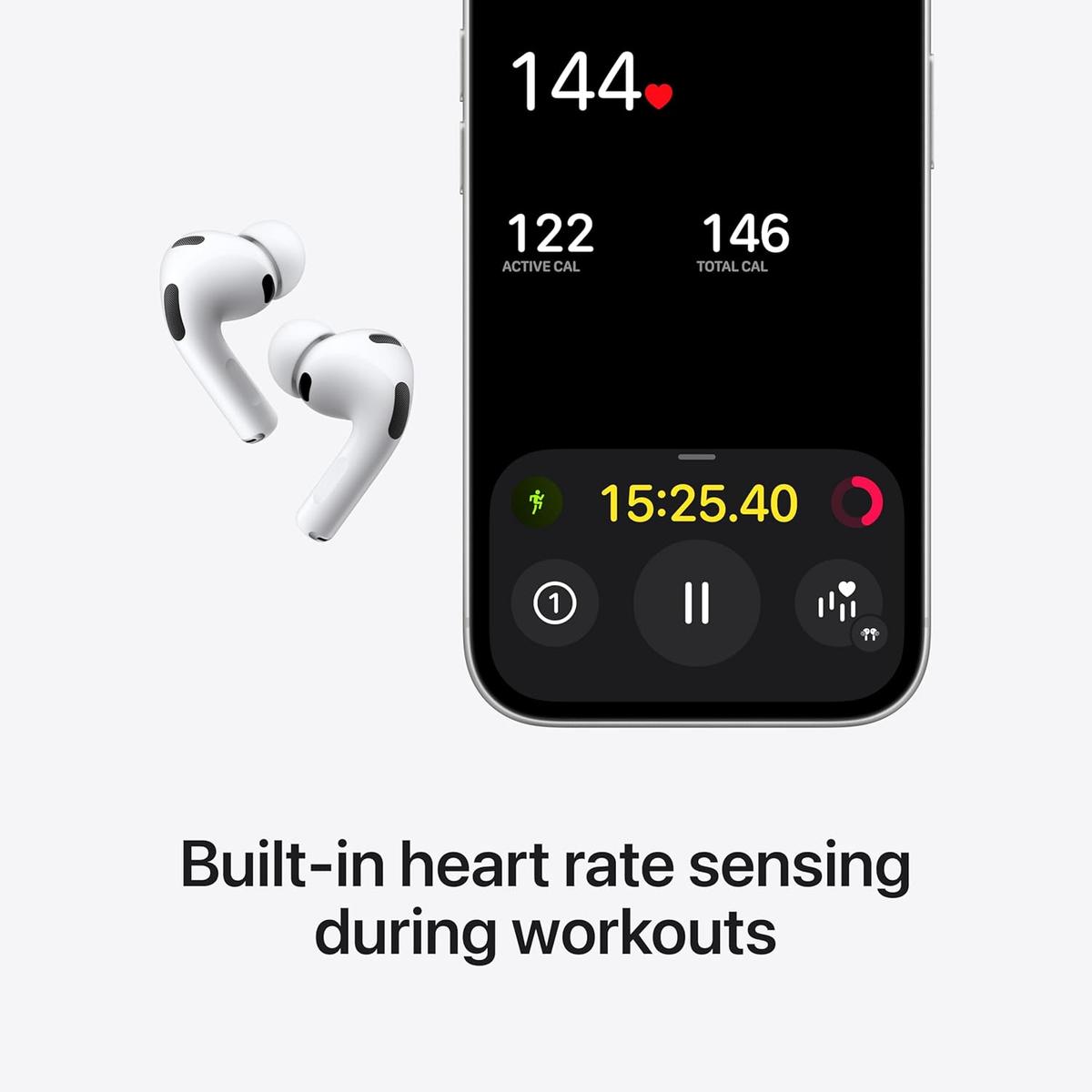 Original Apple AirPods Pro 3 Wireless Earbuds, Active Noise Cancellation, Live Translation, Heart Rate Sensing, Hearing Aid Feature, Bluetooth Headphones, Spatial Audio, High-Fidelity Sound, USB-C Charging, photo 3 of 6