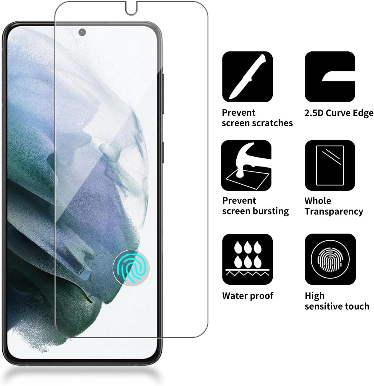 Tempered Glass Screen Protector for Samsung Galaxy S21 Plus – Shatterproof, Scratch Resistant & Crystal Clear