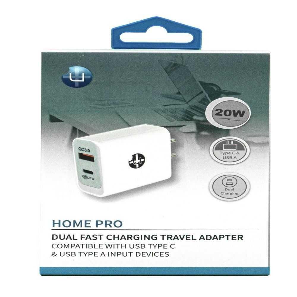 UPLUS 20 WATT HOME DUAL FAST CHARGING TRAVEL ADAPTER