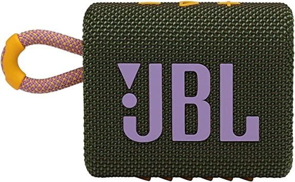 JBL Go 3 Portable Speaker with Bluetooth, Built-in Battery, Waterproof and Dustproof Feature - Green