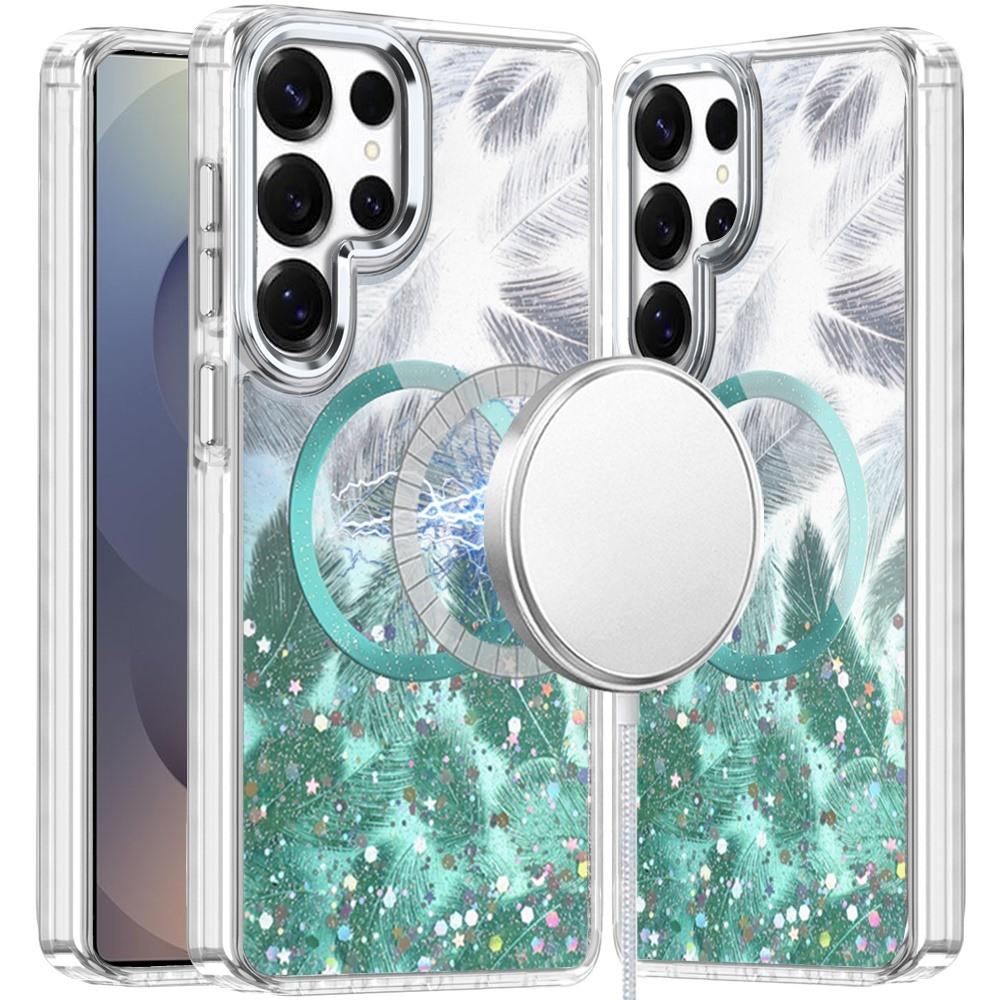 Luxury Glitter Leaf Magnetic Wireless Charging Case for Samsung Galaxy S26 Ultra | Available in Multiple Colors | Free Delivery