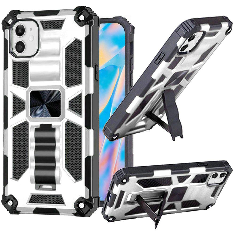 Apple iPhone 14 PRO 6.1" Machine-Style Magnetic Kickstand Case Cover | Rugged Hybrid with Metal Ring Stand
