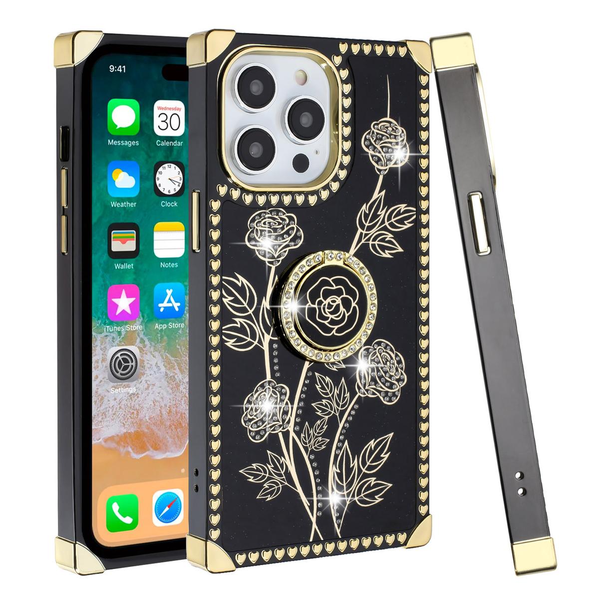 Apple iPhone 14 PRO 6.1" Passion Glitter Diamond Case with Ring Stand | Sparkling Hybrid Cover with Kickstand, photo 4 of 13