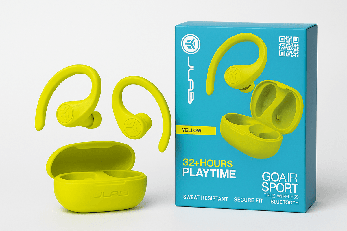 JLab GO Air Sport True Wireless Earbuds (Yellow), photo 4 of 4