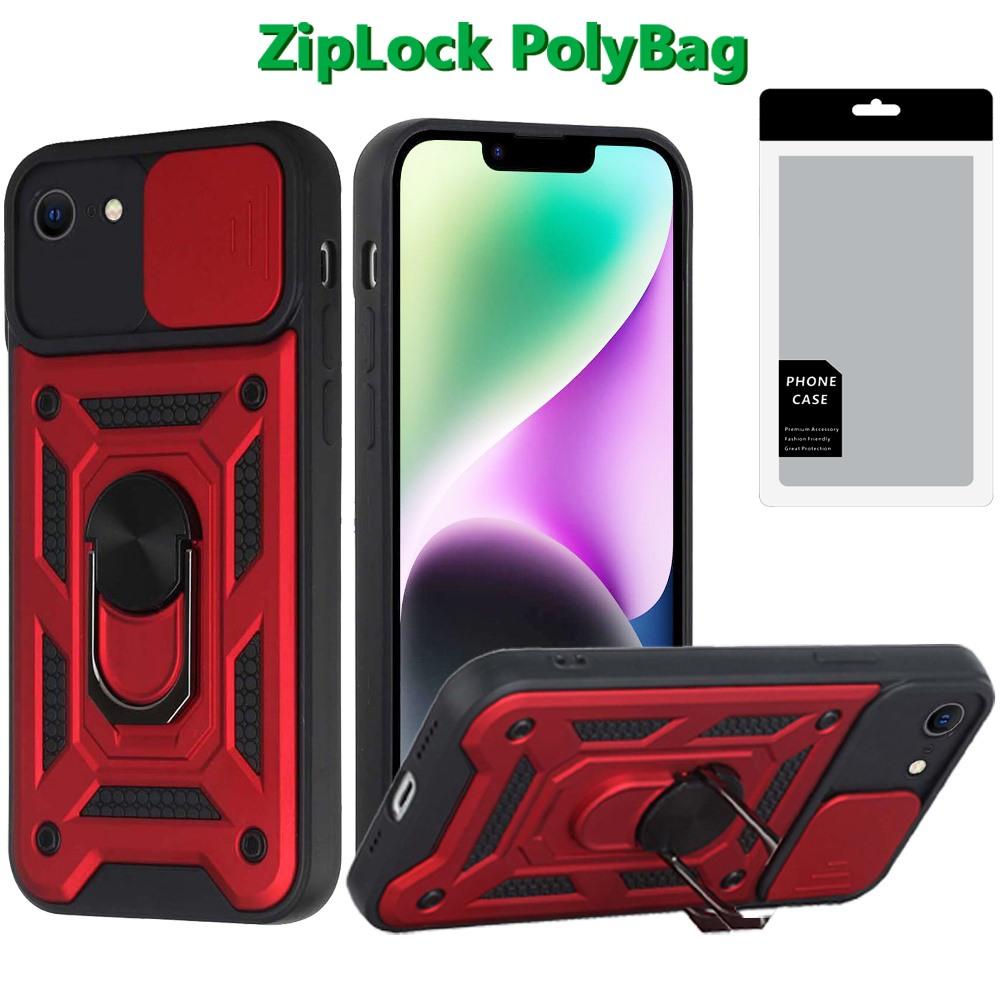 iPhone 16E / SE4 Elite Hybrid Case with Camera‑Push Tool & Magnetic 360° Ring Stand – Rugged Protection