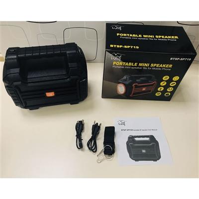 Portable Bluetooth Speaker with Handle Loud Sound Heavy Bass Outdoor Solar Charging in Black, photo 3 of 5