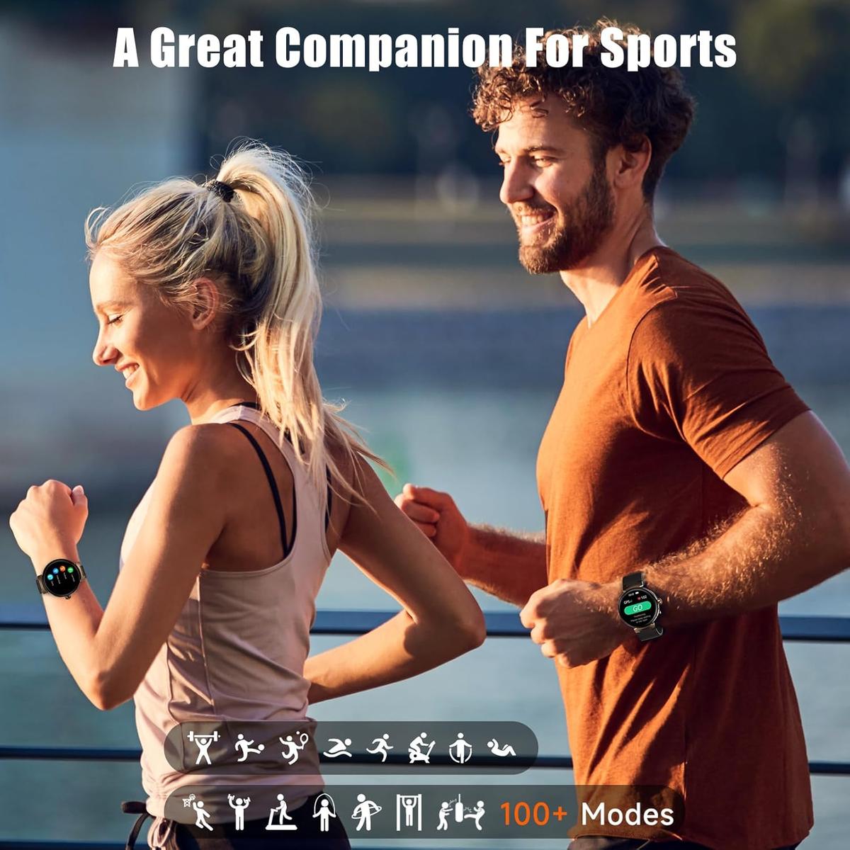 aigo Smart Watch for Men Women, Bluetooth Calling, Health Fitness Tracker with Heart Rate, Sleep Monitoring, 1.73" HD Screen IP68 Waterproof Watches for Android iOS Phones, photo 6 of 7